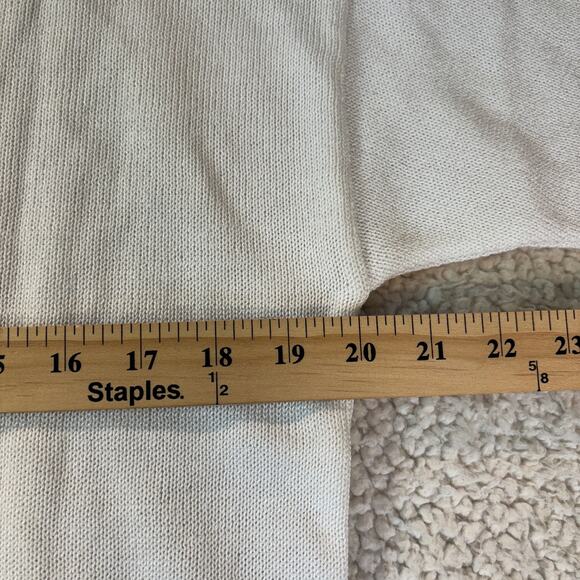 Vintage Lisa Made Italy Knit Top M – White & Navy Contrast Button Detail NWT - Picture 9 of 11